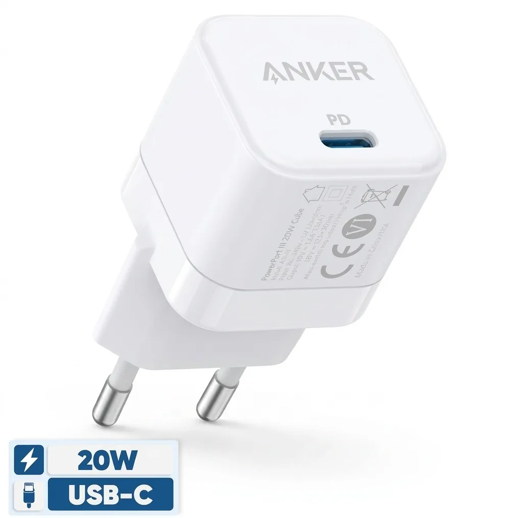شارژر دیواری 20 وات انکر مدل PowerPort III A2149 Cube