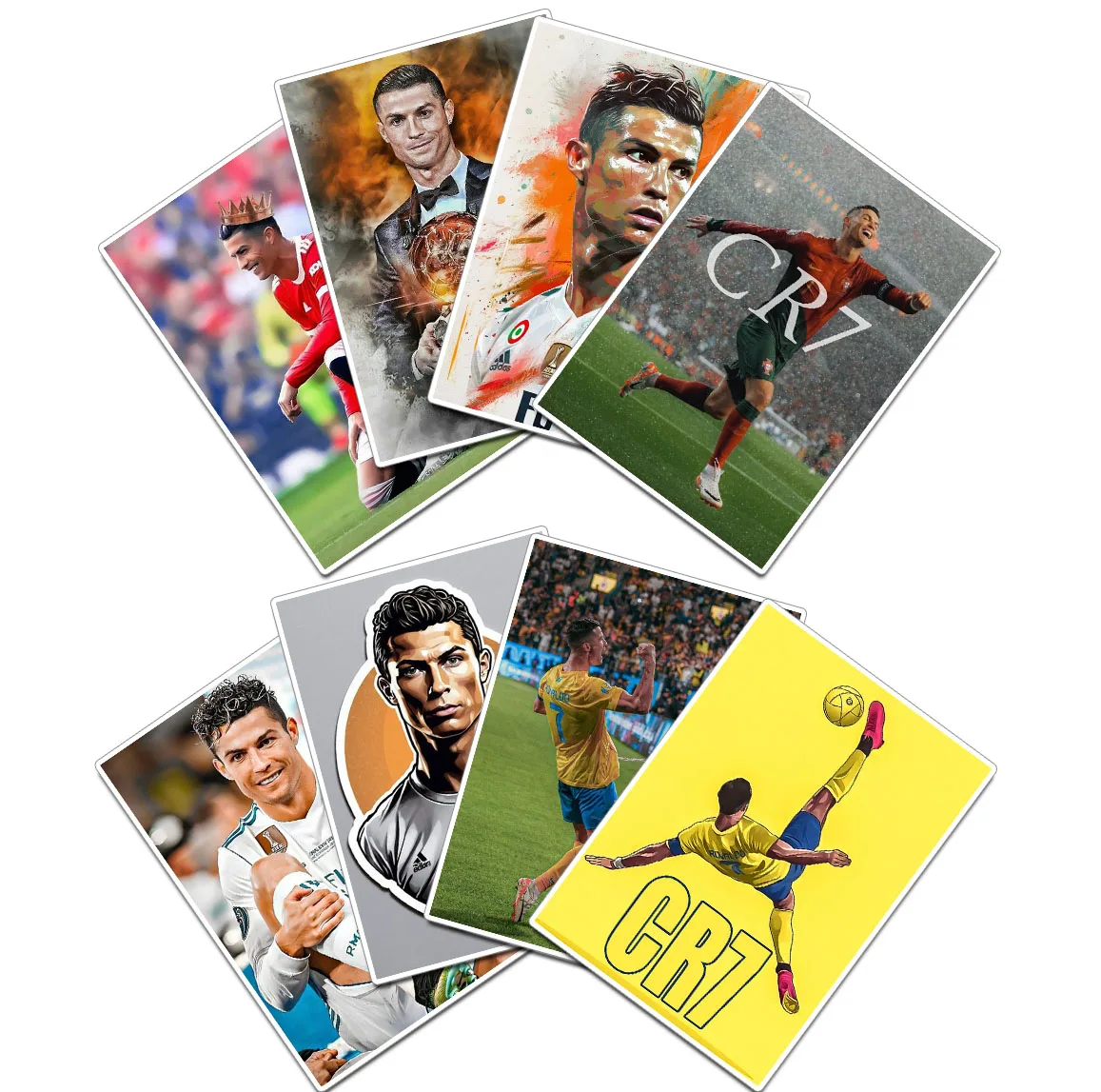 استیکر لپ تاپ و موبایل گوفی مدل کریستیانو رونالدو طرح Cristiano Ronaldo کد CR02 مجموعه 8 عددی