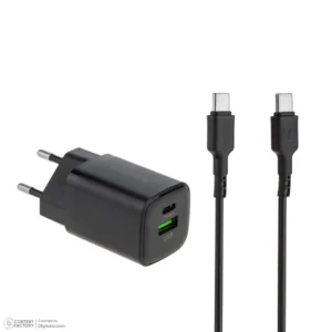 شارژر دیواری 30 وات دو پورت اکسیژن مدل CH-10 به همراه کابل USB-C