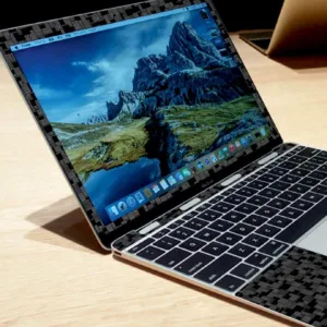 برچسب پوششی ماهوت مدل Black Silicon-Texture مناسب برای لپ تاپ Macbook 12inch Retina