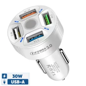 شارژر فندکی 30 وات چهار پورت مدل BK-360