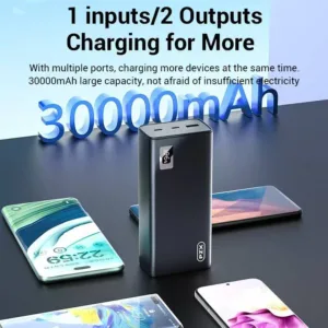 پاوربانک پی زد ایکس مدل V87 ظرفیت 30000 میلی آمپر ساعت