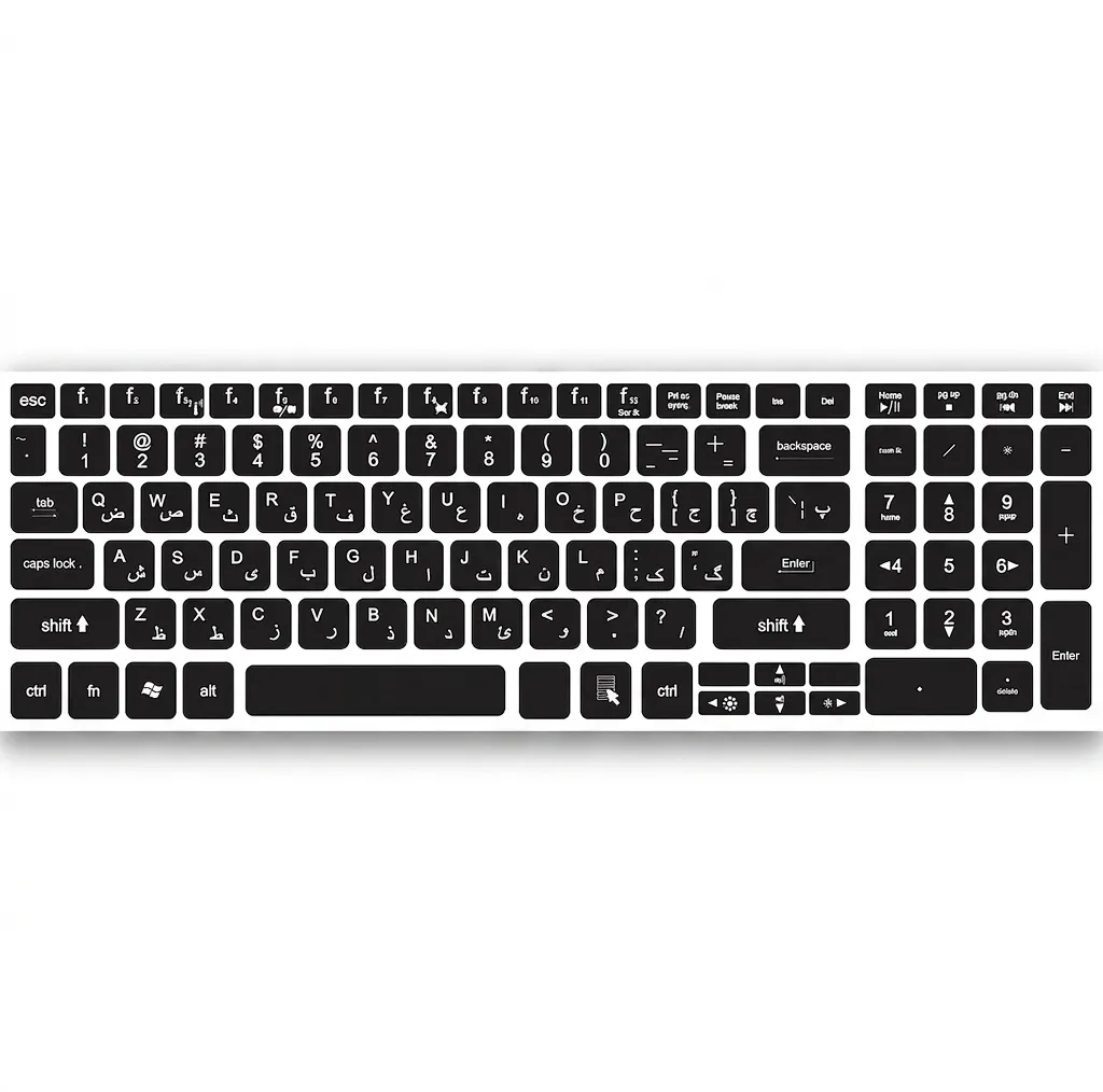 برچسب حروف فارسی کیبورد مدل bl-ck_N1