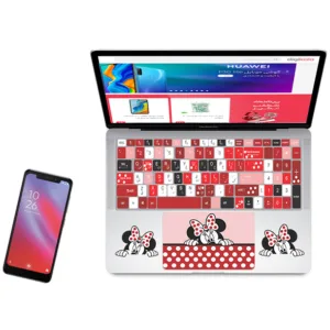 استیکر لپ تاپ راتیانا مدل mickey mouse6 مناسب برای لپ تاپ 15 تا 17 اینچ به همراه برچسب حروف فارسی کیبورد