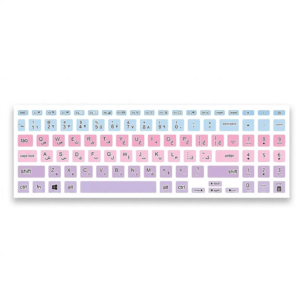 برچسب حروف فارسی کیبورد توییجین و موییجین مدل colors 24 مناسب برای لپ تاپ ایسوس Vivobook 15 X513,K513