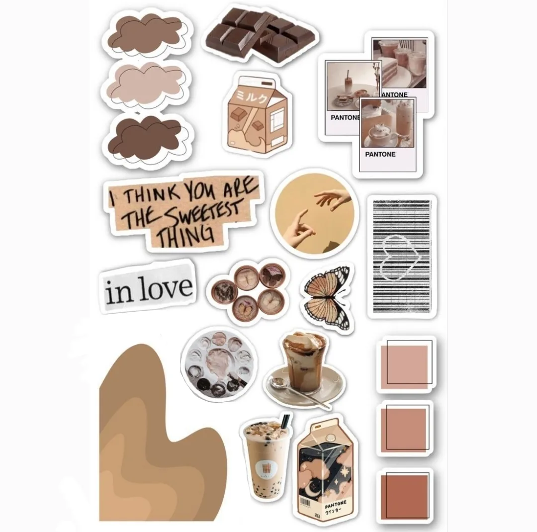 استیکر لپ تاپ طرح in love مجموعه 18 عددی