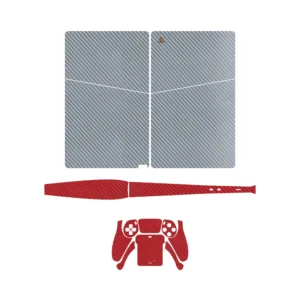 برچسب کنسول و دسته بازی PS5 Slim Digital Edition ماهوت مدل Steel Fiber_Red Fiber