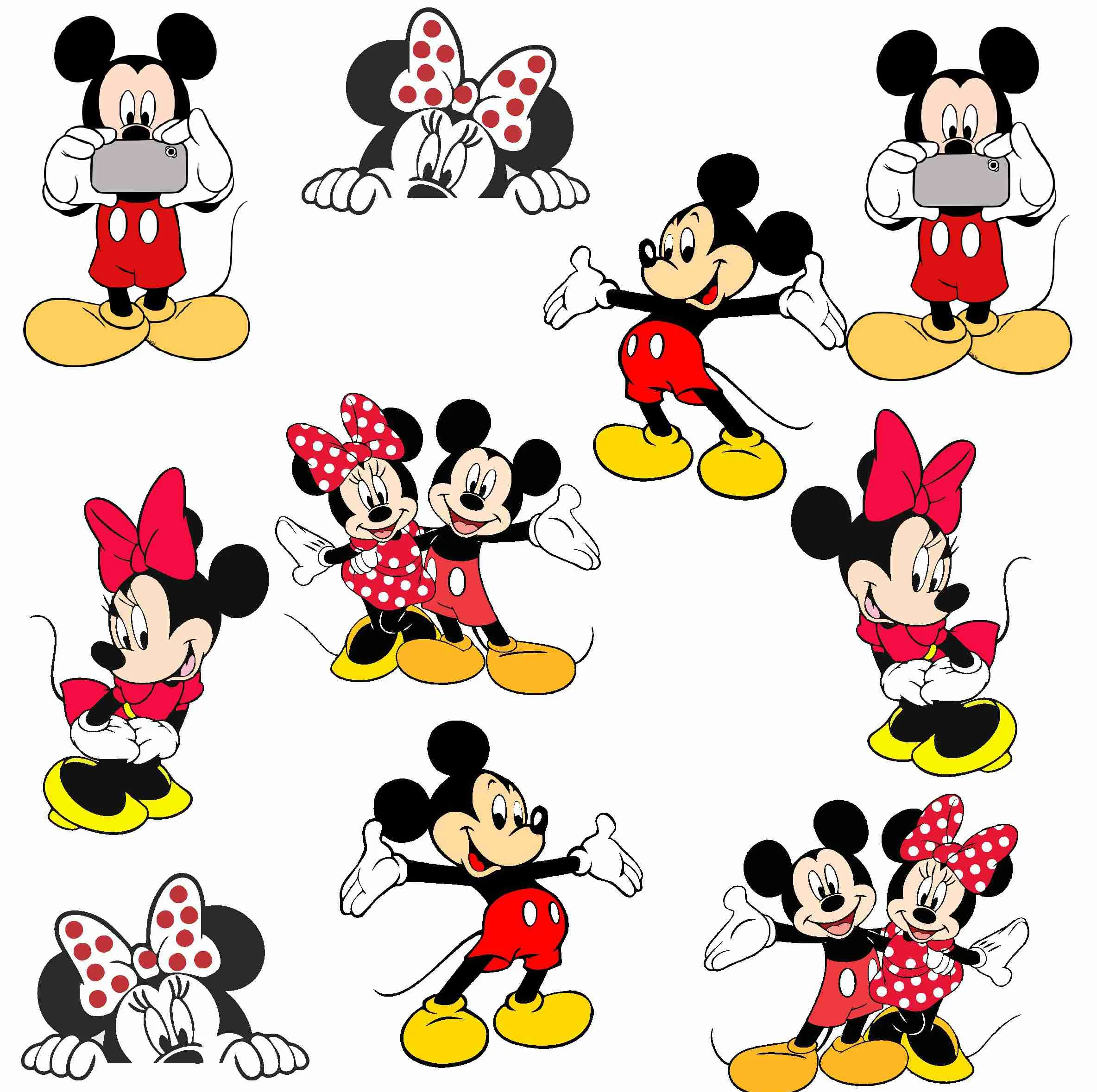 استیکر لپ تاپ راتیانا مدل mickey mouse  بسته 10 عددی
