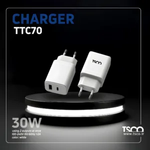 شارژر دیواری ۳۰ وات تسکو مدل TTC 70