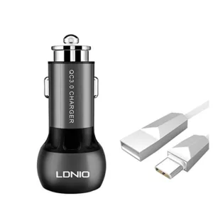 شارژر فندکی الدینیو مدل C503Q همراه با کابل microUSB