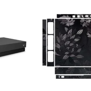 برچسب ماهوت مدل Black Wild-flowers Texture مناسب کنسول بازی Xbox One X