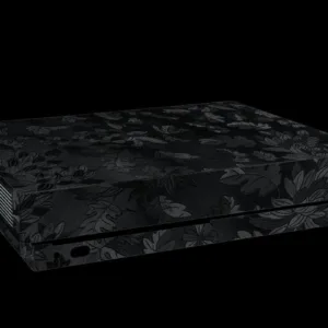 برچسب ماهوت مدل Black Wild-flowers Texture مناسب کنسول بازی Xbox One X