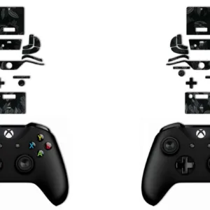 برچسب ماهوت مدل Black Wild-flowers Texture مناسب کنسول بازی Xbox One X