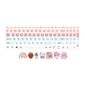 استیکر لپ تاپ توییجین و موییجین مدل colors 26 مناسب برای لپ تاپ لنوو 15 و 15.6 اینچ به همراه برچسب حروف فارسی کیبورد
