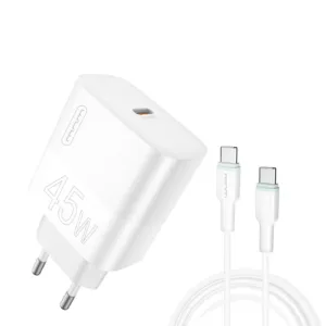 شارژر دیواری 45 وات دبلیو یو دبلیو مدل C202 به همراه کابل تبدیل USB-C