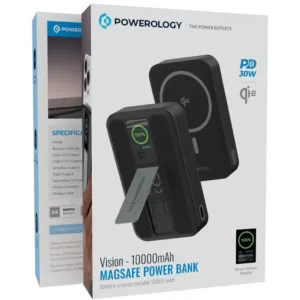 پاوربانک بیسیم 10000 میلی آمپری 30 وات پاورولوجی مدل PPB20910BK