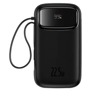 پاوربانک 22.5 وات بیسوس مدل 22.5W QPow2 Dual Cable ظرفیت 10000 میلی آمپر ساعت
