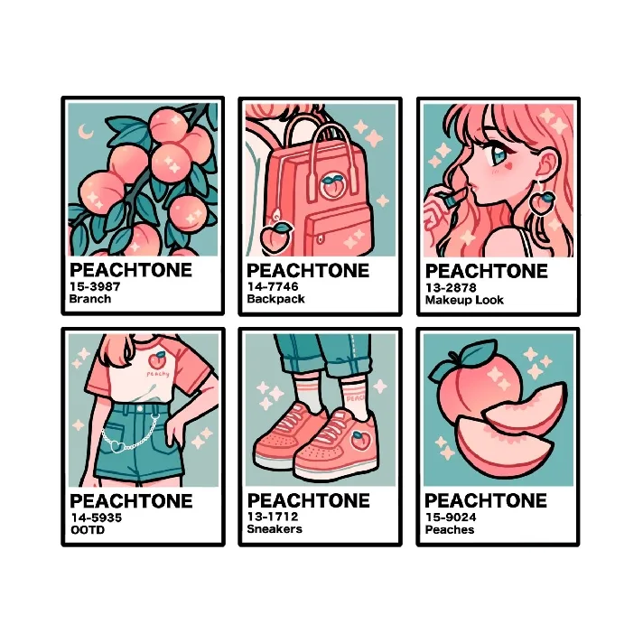 استیکر لپ تاپ کالامیکس مدل انیمه پنتون طرح Peachtone Anime مجموعه 6 عددی