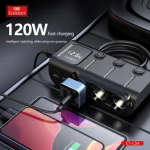 شارژر فندکی 120 وات ارلدام مدل FAST IN-CAR CS4