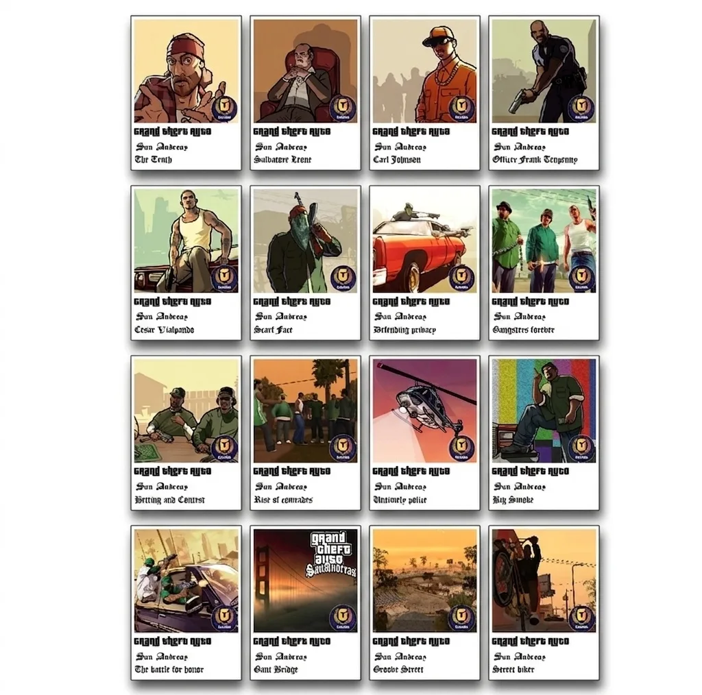 استیکر لپ تاپ کالامیکس طرح بازی جی تی ای مدل gta san andreas مجموعه 16 عددی