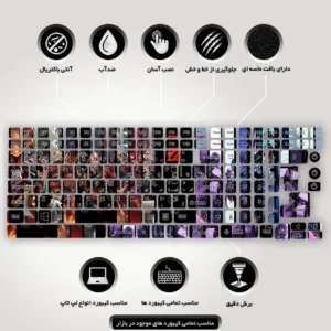برچسب حروف فارسی کیبورد مدل Gaming کد K-112