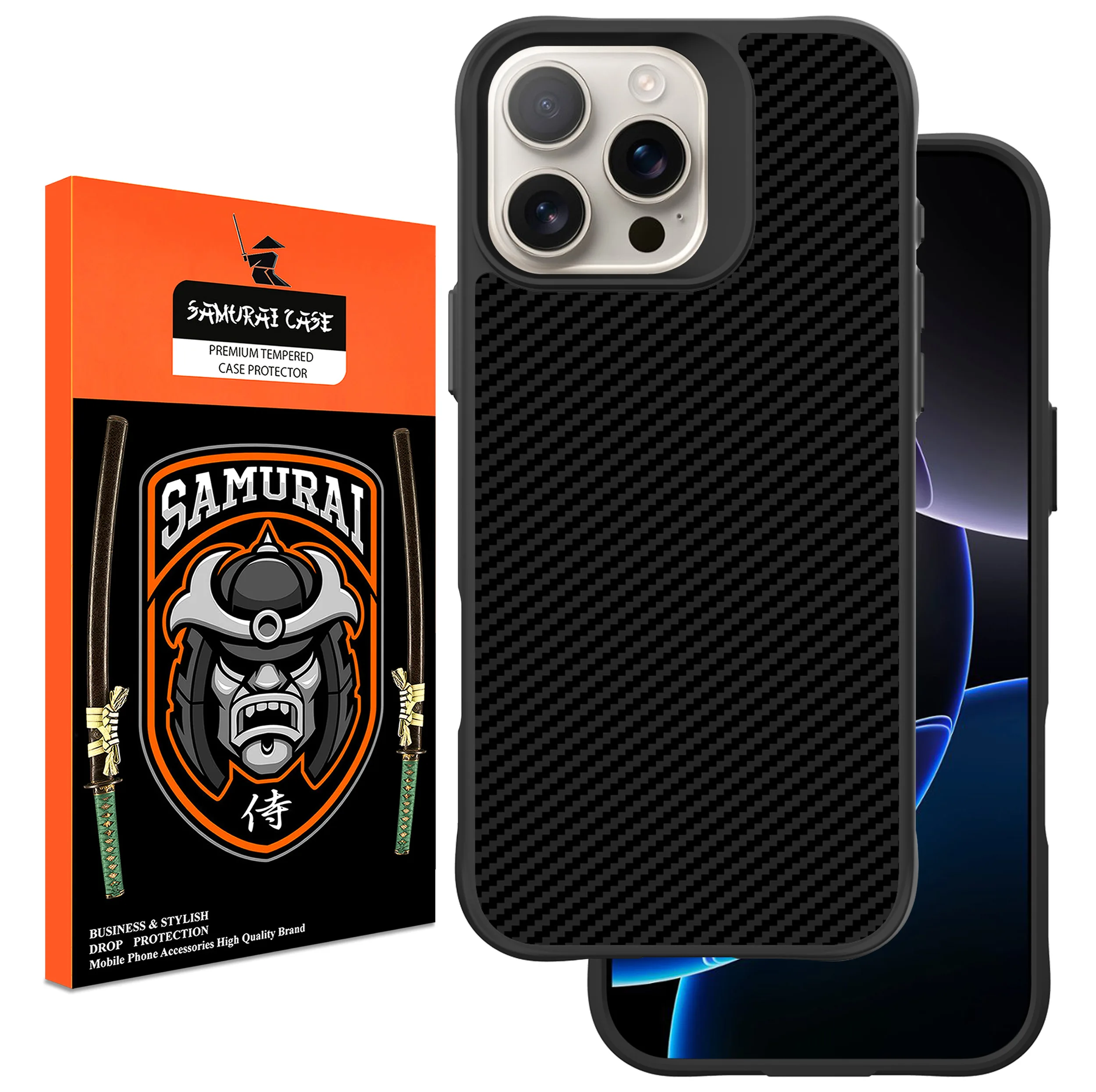 کاور سامورایی مدل Carbon Fiber مناسب برای گوشی موبایل اپل iPhone 16 Pro Max
