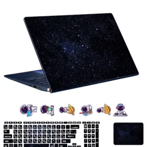 استیکر لپ تاپ توییجین و موییجین طرح Space کد 182 مناسب برای لپ تاپ 15.6 اینچ به همراه برچسب حروف فارسی کیبورد