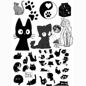 استیکر طرح black cat مجموعه 40 عددی