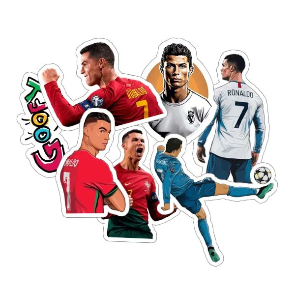 استیکر و برچسب گوفی مدل کریستیانو رونالدو بازیکن فوتبال طرح Ronaldo کد CR7-GX701 مجموعه 7 عددی