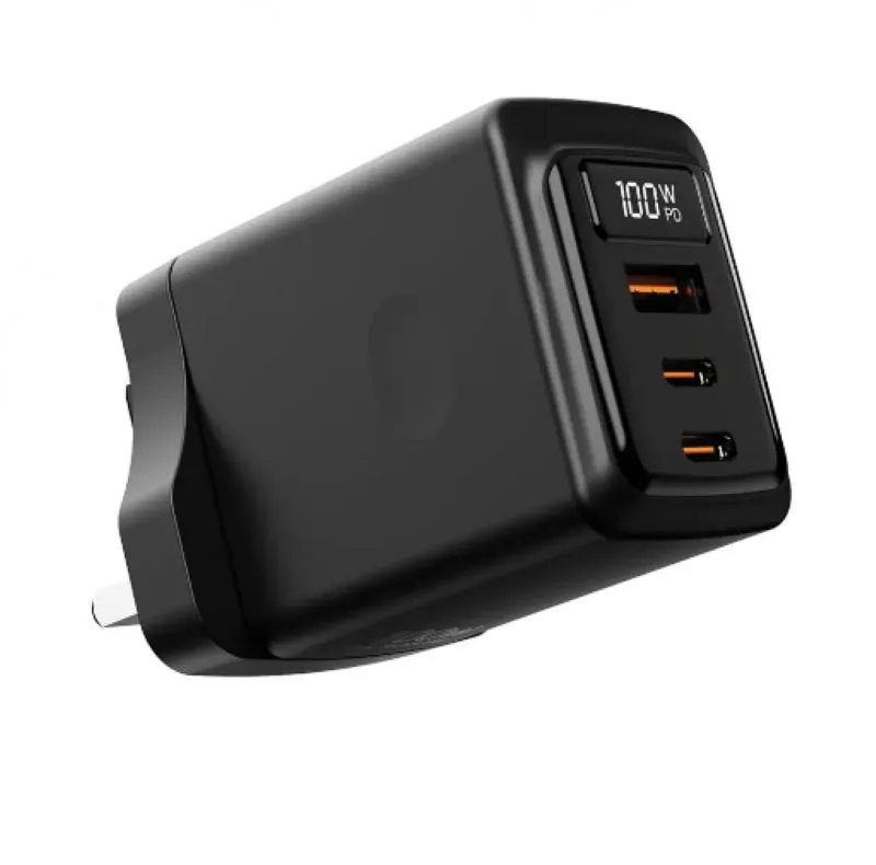 شارژر دیواری 100 وات سه پورت پرودو مدل PDFWCH073CBK به همراه کابل USB-C