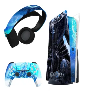 برچسب کنسول و دسته بازی و هدفون PS5 مدل god of war ragnarok مناسب دستگاه دیسک خور