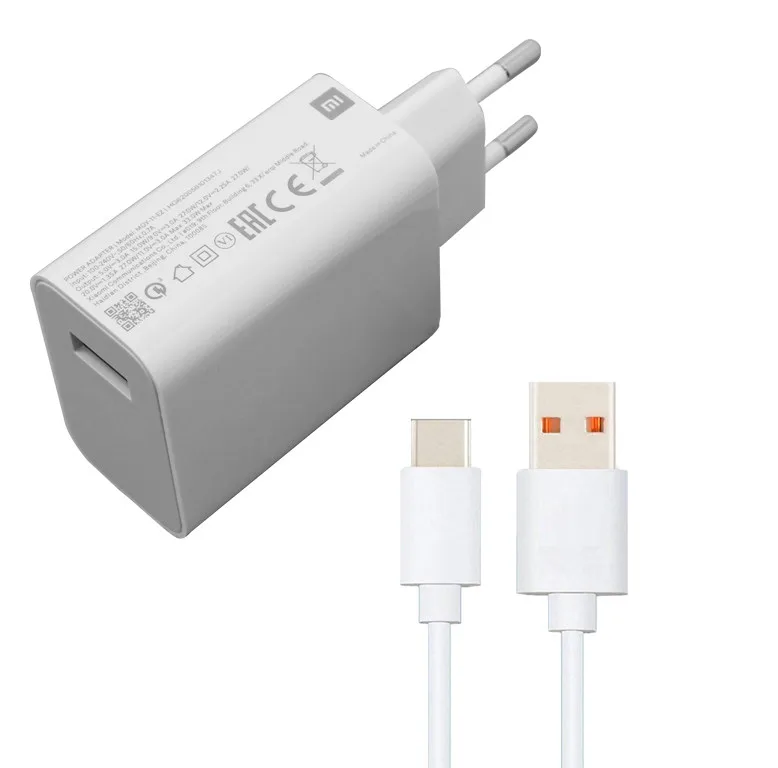شارژر دیواری  مدل 33W TURBO CHARGED به همراه کابل تبدیل USB-C