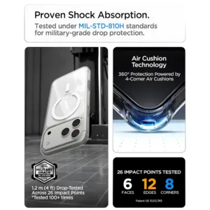 کاور اسپیگن مدل ClearAristo مناسب برای گوشی موبایل اپل iPhone 18 Pro Max