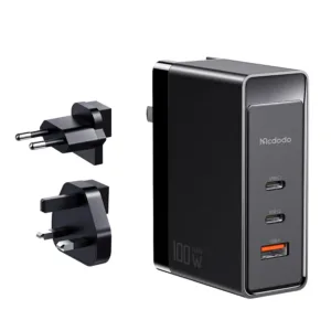 شارژر دیواری 100 وات مک دودو مدل GaN 100W 3-Port بهمراه تبدیل برق
