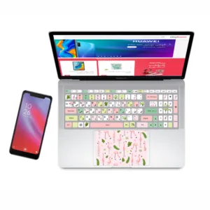 استیکر لپ تاپ طرح فلامینگو کد 02 به همراه برچسب حروف فارسی کیبورد