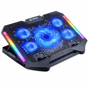 پایه خنک‌کننده لپ‌تاپ لوتوس مدل GF220 دارای پنج عدد فن مناسب برای لپ تاپ‌های 14.1 تا 15.6 اینچی