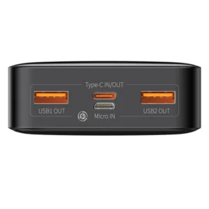 پاوربانک بیسوس مدل PPBD20K-20W ظرفیت 20000 میلی آمپر ساعت