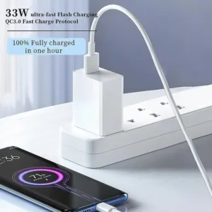 شارژر شیائومی مدل Poco x3 pro super fast turbo به همراه کابل تبدیل usb-c
