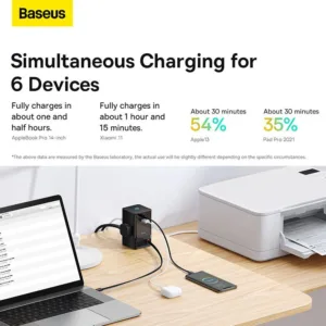 شارژر رومیزی باسئوس مدل PSLR000001 به همراه کابل USB-C