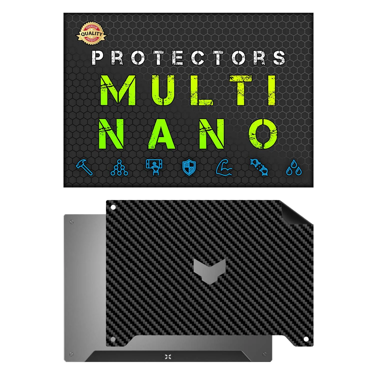 برچسب پوششی پشت لپ تاپ مولتی نانو طرح کربن مدل X-F1C مناسب برای لپ تاپ ایسوس TUF Gaming F15 FX507ZC4 15.6 inch 2022