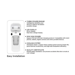 شارژر دیواری الدینیو مدل Super Charger به همراه کابل USB-C