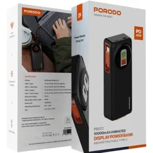 پاوربانک 45 وات پرودو مدل PBFCH072 ظرفیت 10000 میلی‌آمپرساعت به همراه کابل USB-C