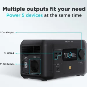 پاور استیشن 600 وات وات اکوفلو مدل River mini ظرفیت 256 وات ساعت