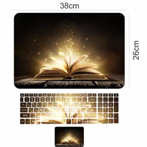 استیکر لپ تاپ مدل holy book مناسب برای لپ تاپ 17 اینچ به همراه برچسب حروف فارسی کیبورد