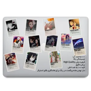 استیکر لپ تاپ ماسا دیزاین طرح انیمه کد COL022 مجموعه 12 عددی