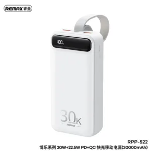 پاوربانک ریمکس مدل RPP-522 ظرفیت 30000 میلی آمپر ساعت