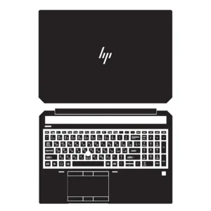 استیکر لپ تاپ توییجین و موییجین مدل Black 01 مناسب برای لپ تاپ اچ پی Zbook 15 G5-G6 به همراه برچسب حروف فارسی کیبورد