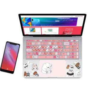 استیکر لپ تاپ راتیانا مدل پاندا خنگ 13 مناسب برای لپ تاپ 15 تا 17 اینچ به همراه برچسب حروف فارسی کیبورد