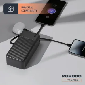 پاوربانک 10.5 وات پرودو مدل Piano-PDPBJ35BK ظرفیت 30000 میلیآمپرساعت