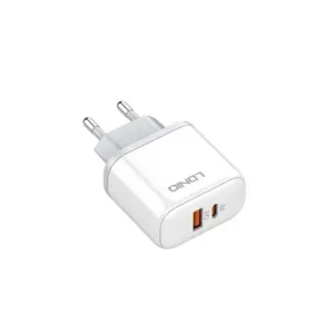 شارژر دیواری 45 وات 2 پورت الدینیو مدل A2526C به همراه کابل تبدیل USB-C به لایتنینگ
